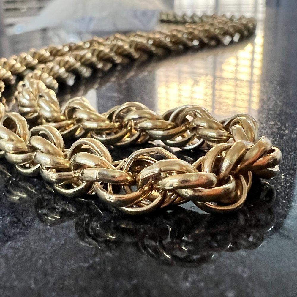 Vintage Gold 8mm, 32" inch, Thick and Heavy Rope Chain. For Women or Men